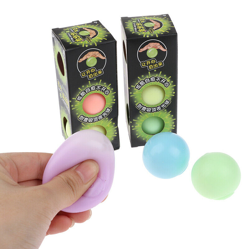 3PCS/Lot Luminous Sticky Ball Decompress Vent Squeeze Toys Stress Relief T BYBU