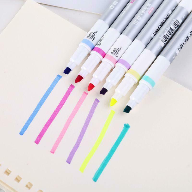 6pcs/set Erasable Highlighter Pen Marker Pastel Liquid Chalk Fluorescent Pencil