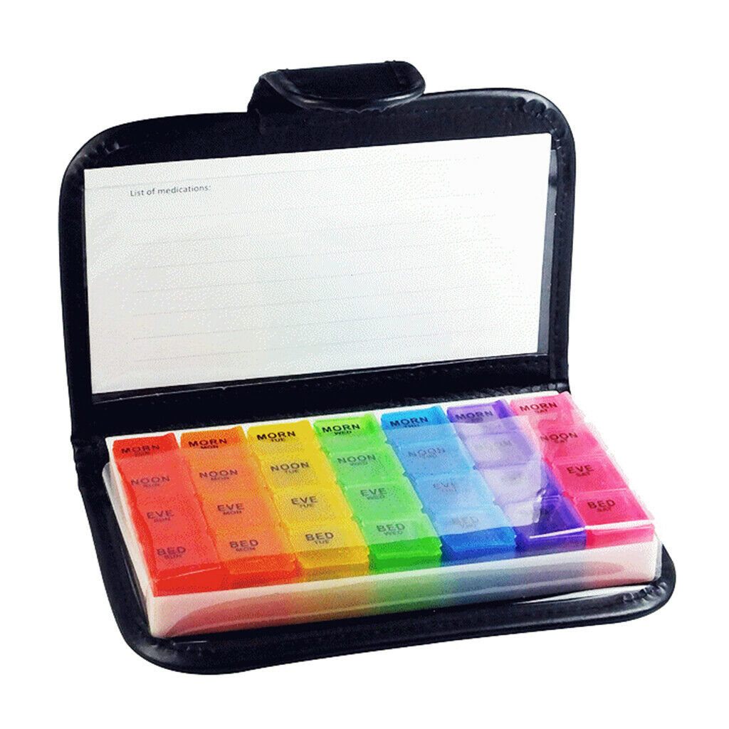 Portable Pill Organizer 4 Times a Day Travel Box Case Storage Container