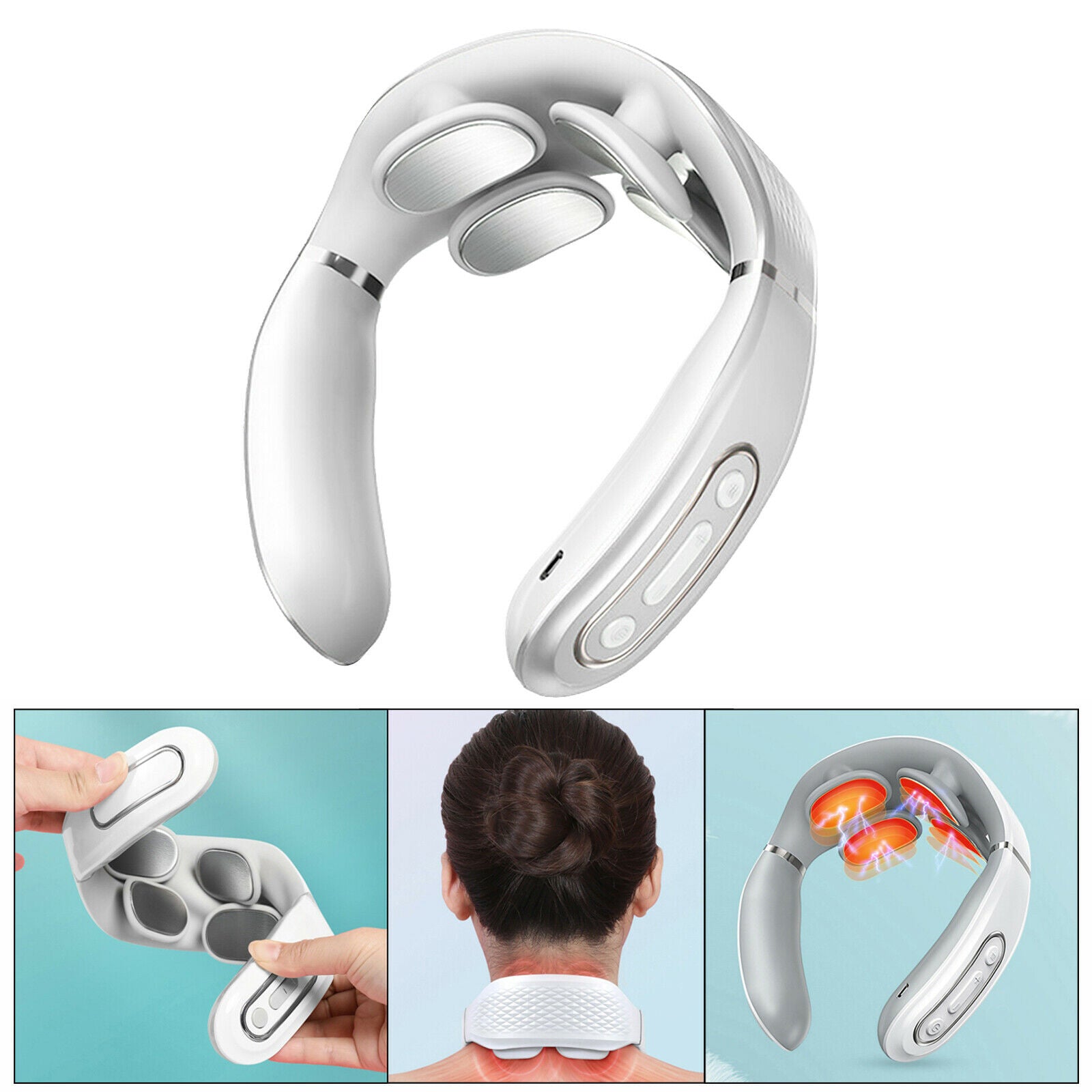 Portable Intelligent Neck Massager Muscle Relax Home Office Use Rechargeable