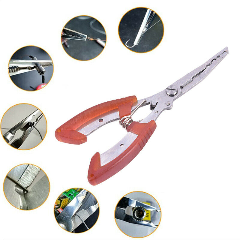 Orange Fishing Pliers Stainless Steel Hook Cutter Line Remove Fishing To.l8