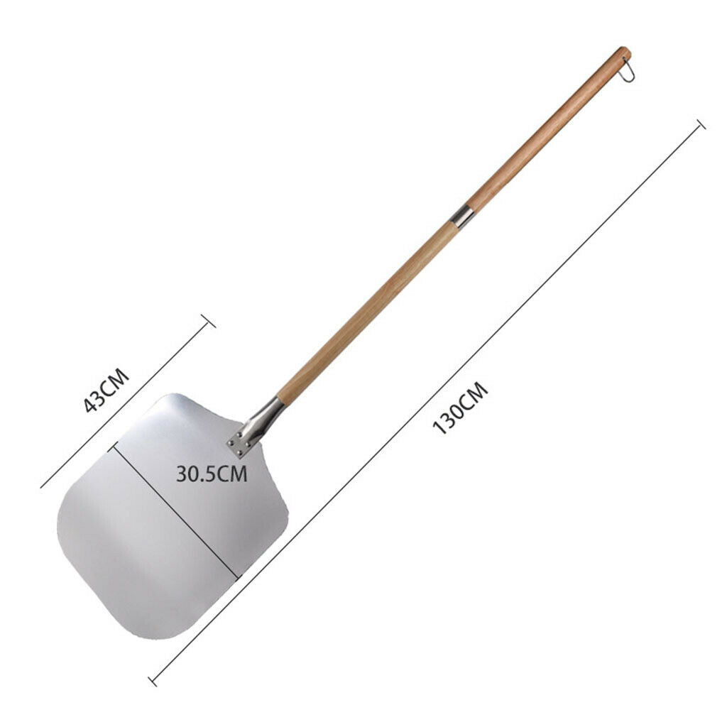 Aluminum Anti-scald Pizza Turning Peel Metal with Wood Handle Homemade Pizza