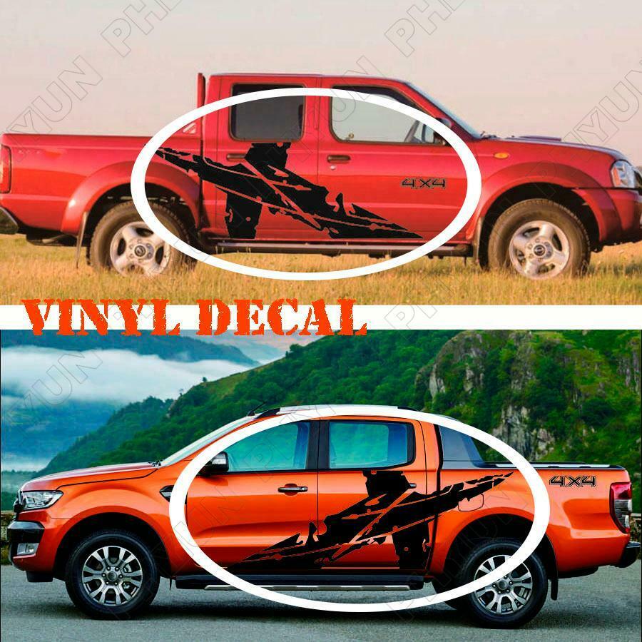 2x Black Truck Pickup Stickers Decoration Decals Graphics Accessories Universal