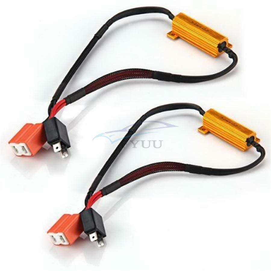 12V 50W 6 Ohm H7 Ceramic Plug Error Free Harness LED Light Load Resistor Adapter