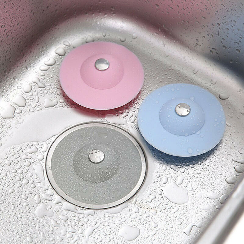 4x Drain Plug Kitchen Rubber Bathroom Tub Sink Floor Laundry Water Stopper T_WF