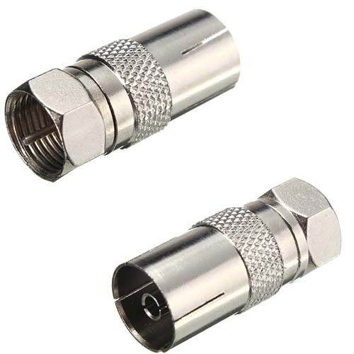 10pcs RF Female Socket to F Type Screw Male Plug Adapter Converter Coax TV Ariel