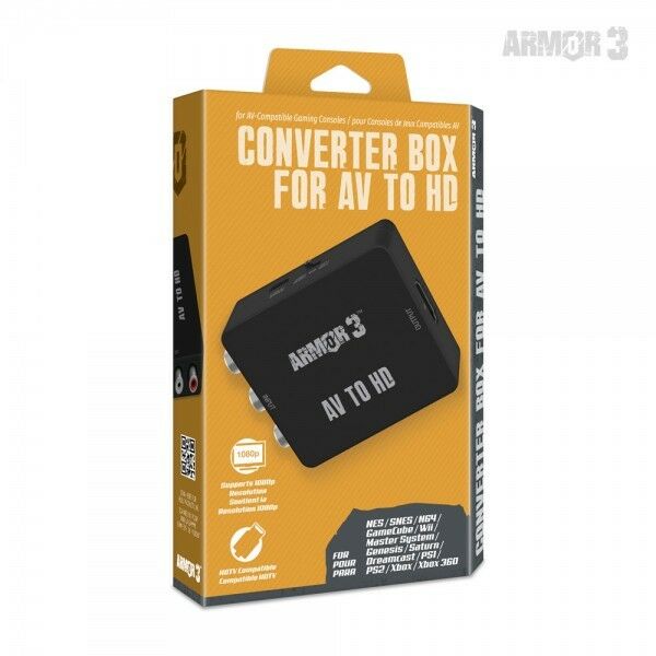 Armor 3 AV to HD Converter! RCA to HDMI Composite AV Adapter N64 SNES GC PS2 DC