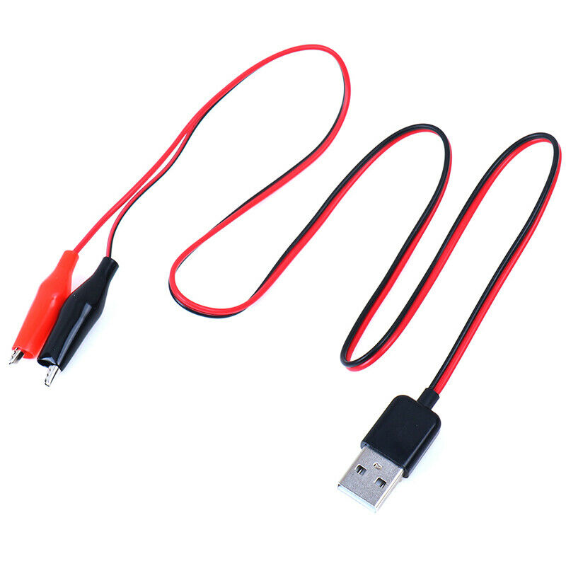 1Pc Alligator Test Clips Clamp to USB Male Connector Power Supply Adapter.l8