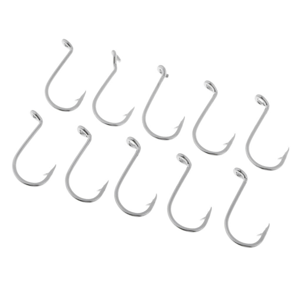 10pcs Saltwater Fishing Hooks Crab Hooks Big Game Stainless Steel Hooks 03