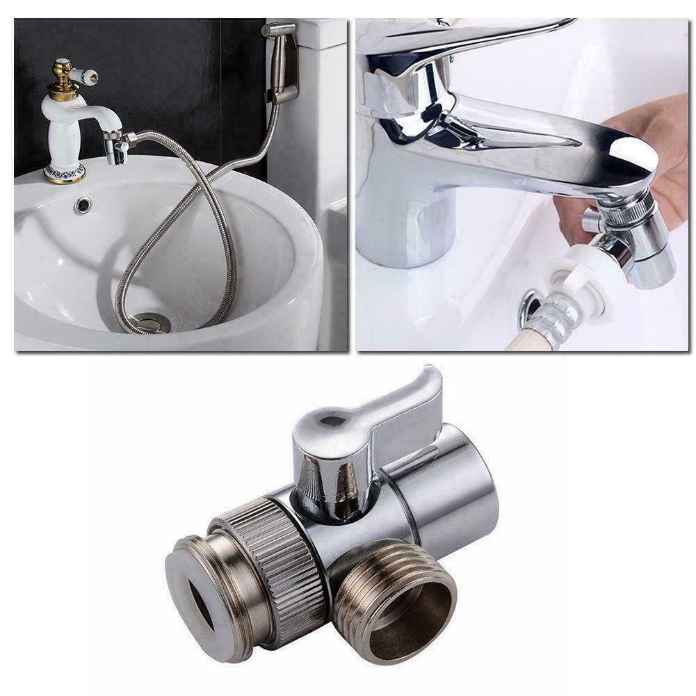 Brass Bidet Shower Head Diverter Valve Faucet Tap T-Adapter Splitter N5P9