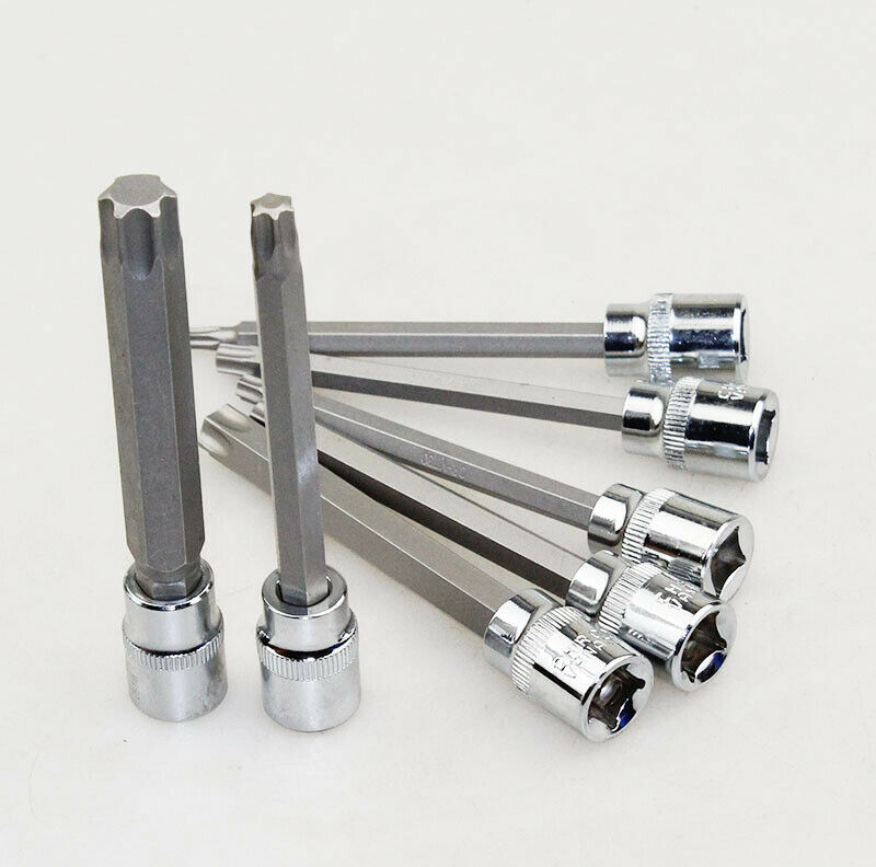 3/8" M4 - M10 7Pcs Set Drive Extra Male Spline Bit Triple Square Sockets