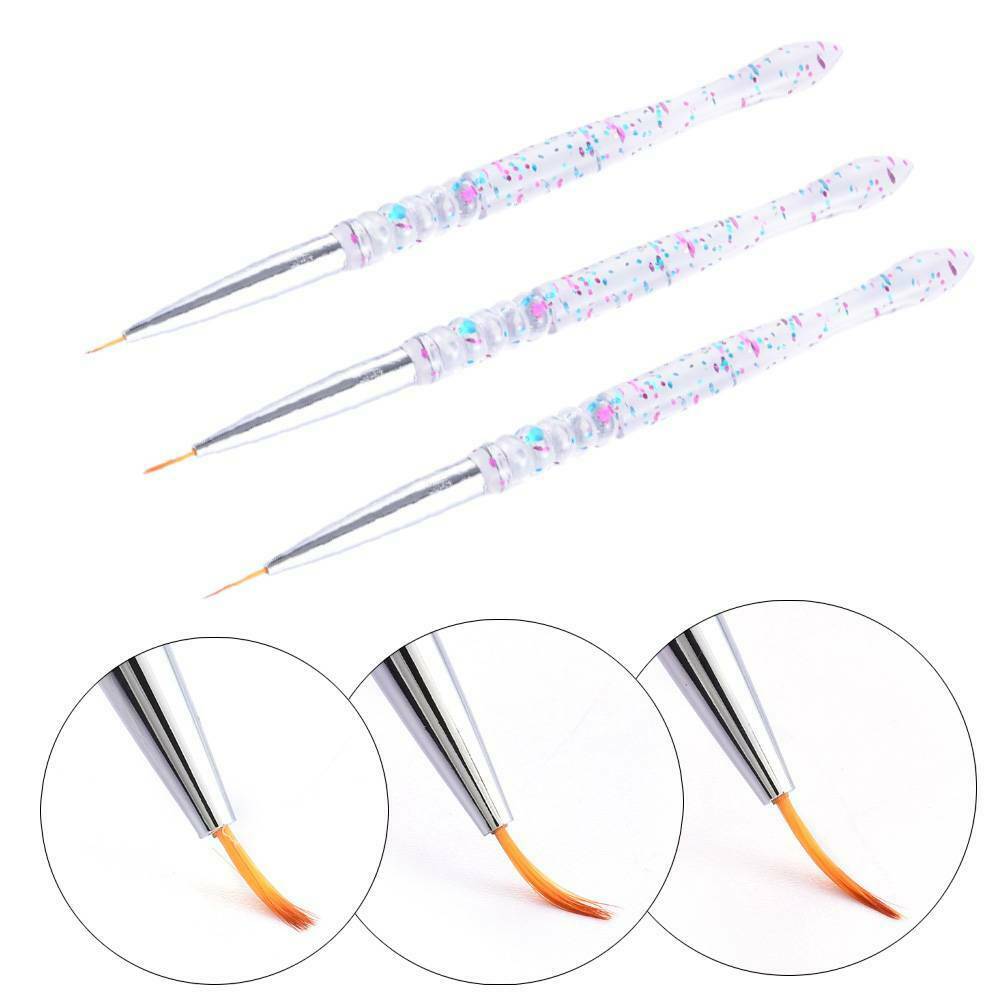 3Pcs/set Nail Art Gel Design Pen Painting Polish Brush Dotting Drawing Tools Kit