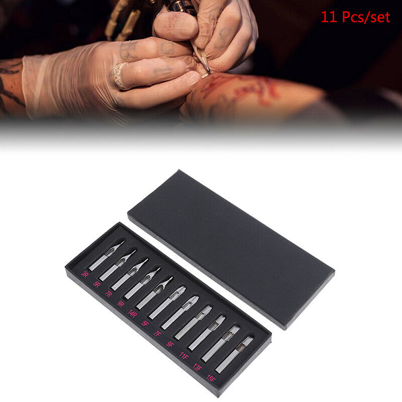 11 Pcs Tattoo Stainless Steel Nozzle Tips Tubes Set Kit For Tattoo Machine GBDA
