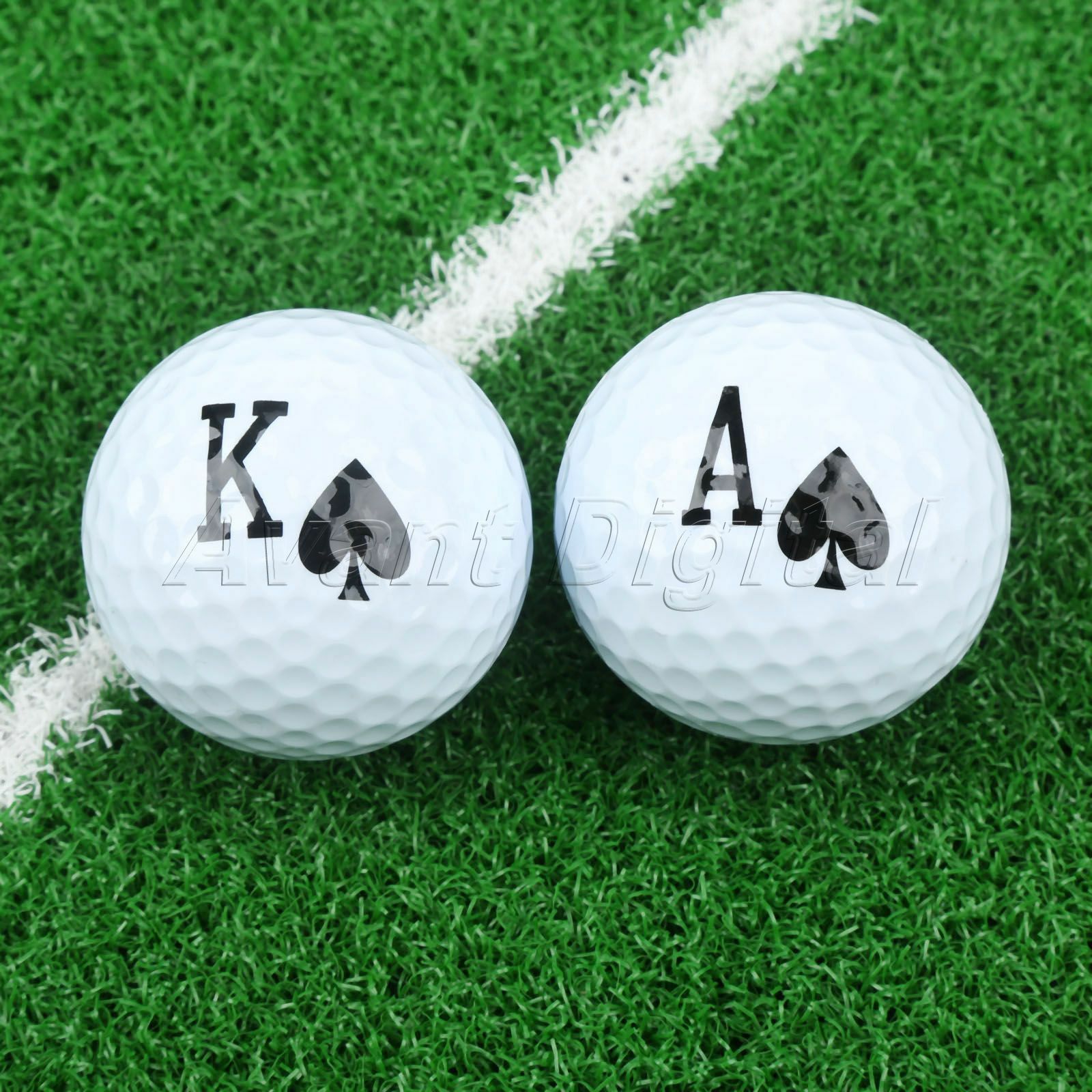 6 Pieces Durable Use Golf Balls Unique Design Poker Pattern Sporting Golf Club