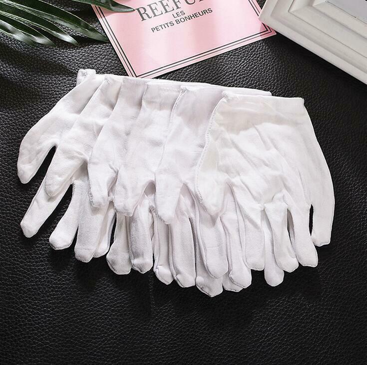 5 Pairs white Cotton Gloves DIY jewelry making Sweat Absorption Gloves
