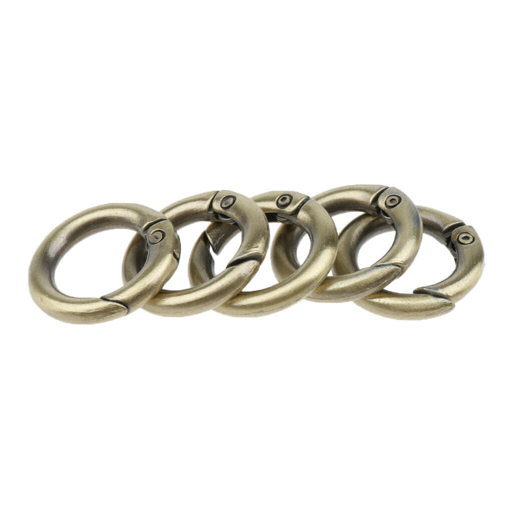 Round Carabiner Clip Small Keychain Chain Hook Buckle Brown 16mm