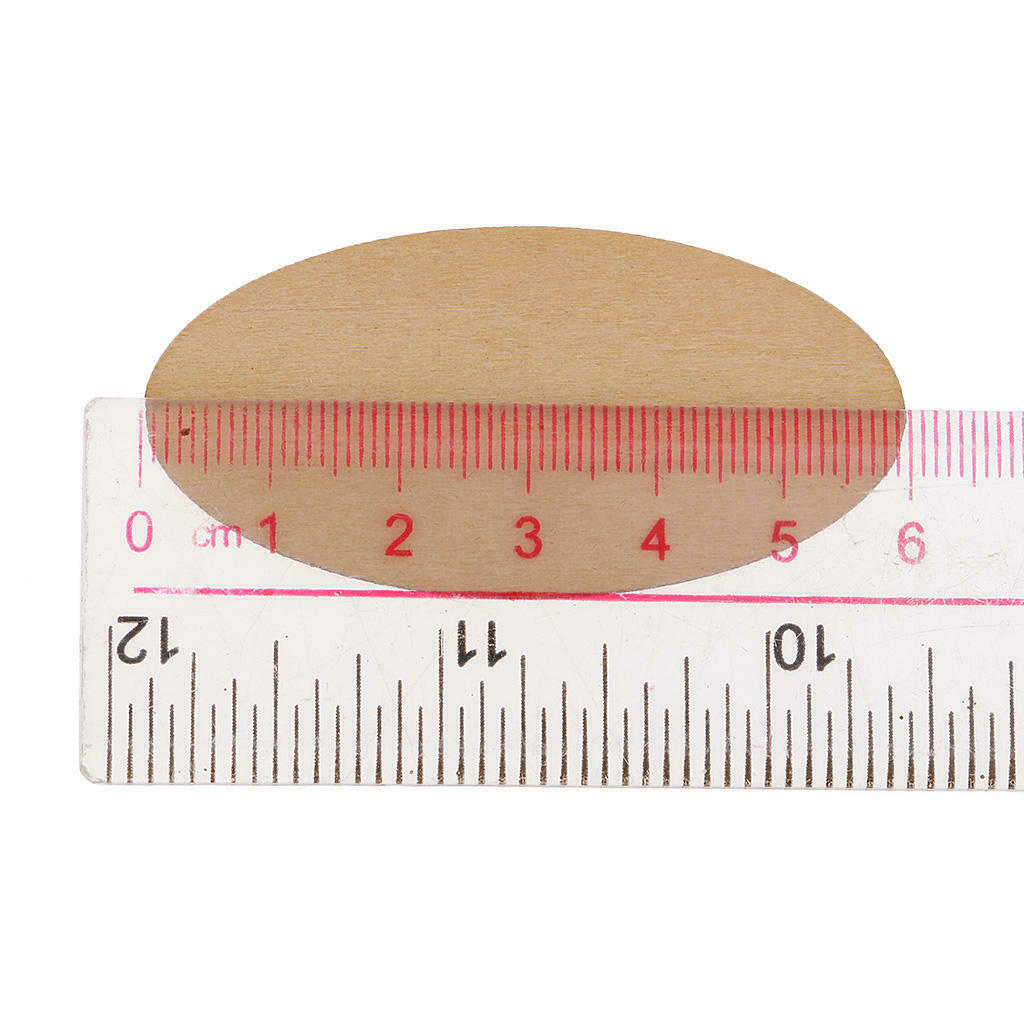 40pieces Natural Unfinished Wood Ellipse Cutout Shaped - 1.5 mm Thick Unpainted