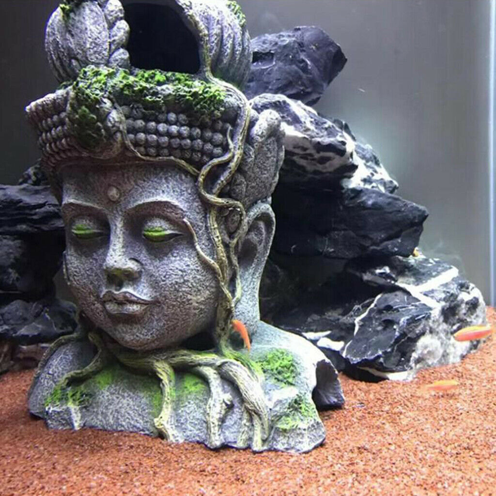 Aquarium Decoration Buddha Statue Guanyin Sculpture Fish Tank Fishbowl Decor