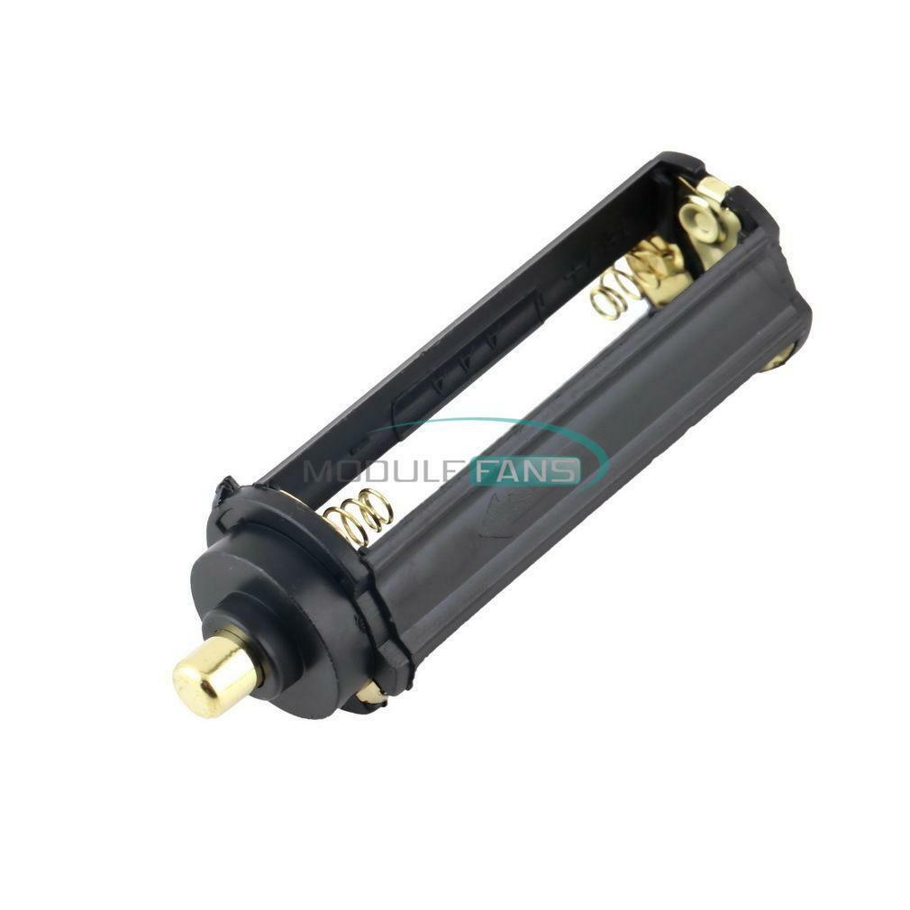 2PCS Black Cylindrical 3AAA Plastic Battery Holder Case Box For Flashlight Lamp