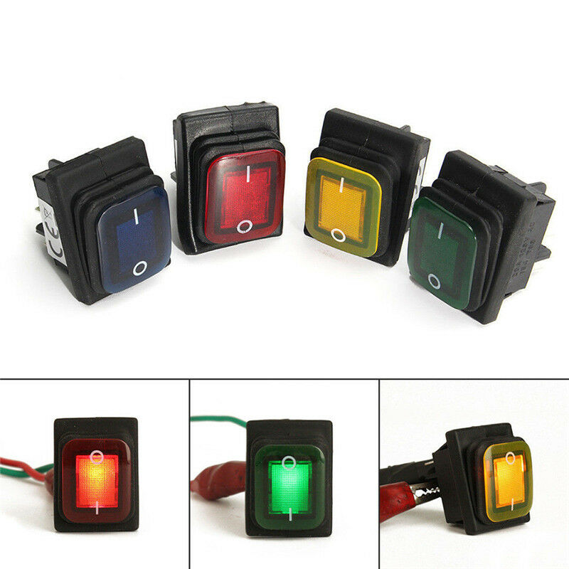 Waterproof 4 Pin 12V LED Rocker ToggleSwitch Momentary Car Boat Marine On-.l8