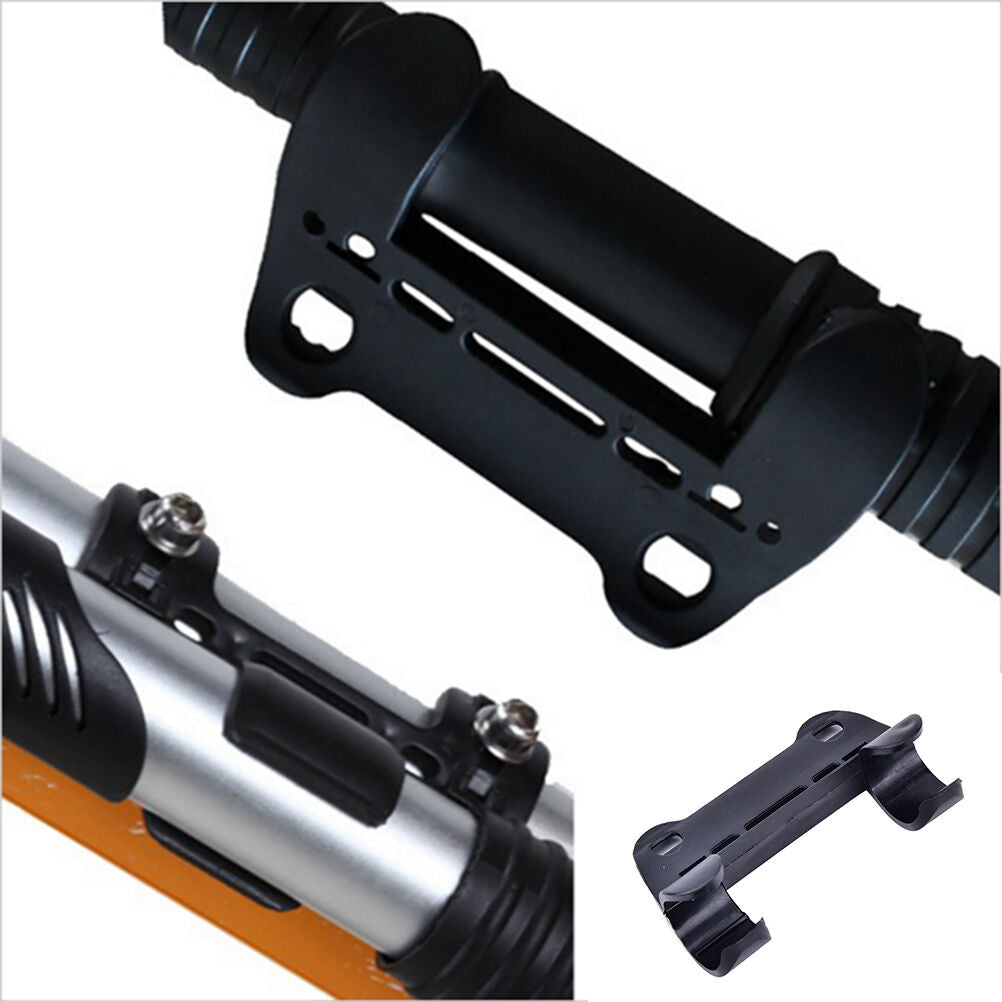 1X Black Mini Bike Bicycle Pump Holder Portable Pump Retaining Clips BrackjbFGR