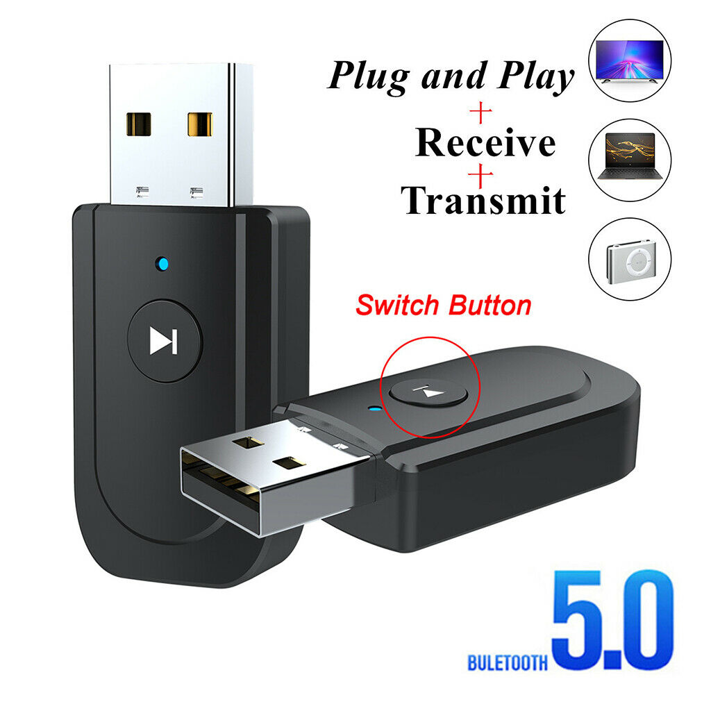 USB Bluetooth 5.0+EDR Adapter, Mini Bluetooth Transmitter und Receiver 3-in-1,