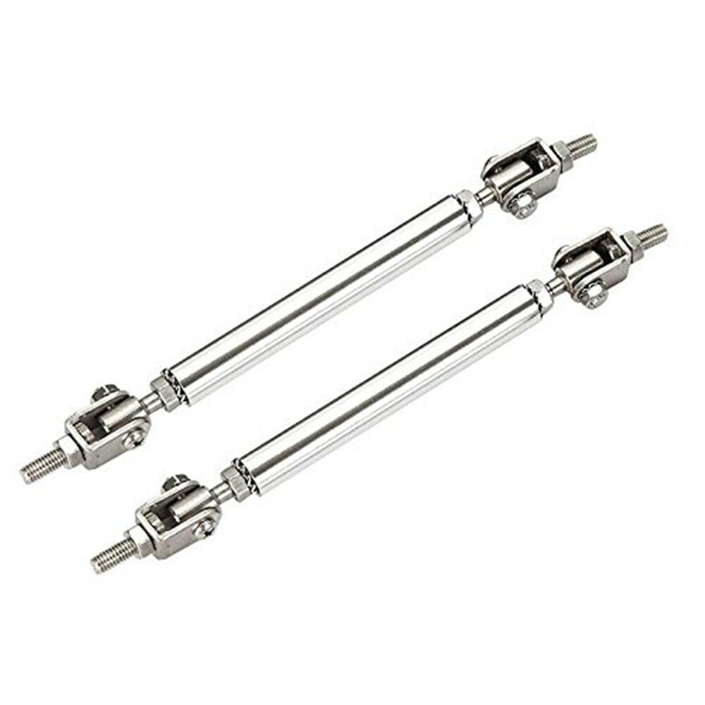 2Pc Adjustable Front Rear Bumper Lip Splitter Diffuser Strut Rod Tie Support Bar