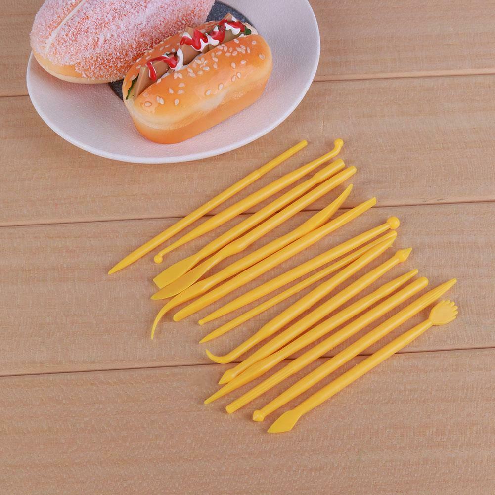 14pcs Plastic Cake Carving Pottery Shaper DIY Baking Sculpture Tools  @