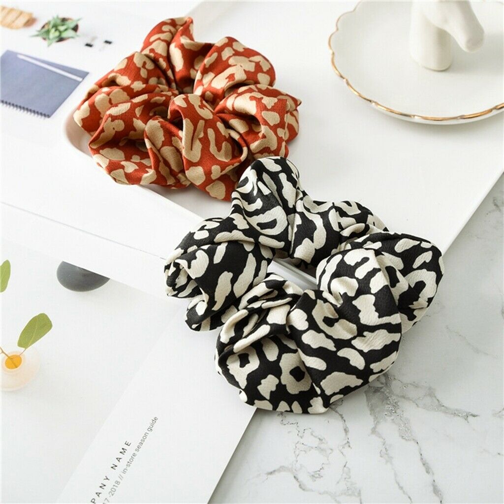 9x Womens Leopard Print Hair Scrunchies Rubber Hair Band Elastic Hair Ties