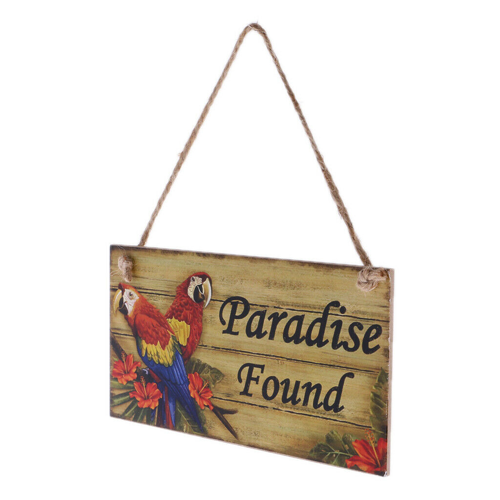 Welcome to Paradise/Paradise Found Wood Plaque with Jute Twine Hanging Sign
