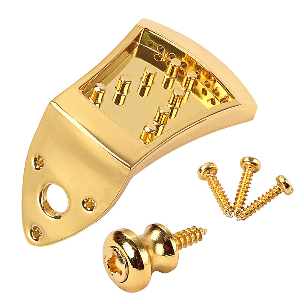 Durable Triangle 8 Strings Mandolin Tailpiece with Screws Strap Buttons