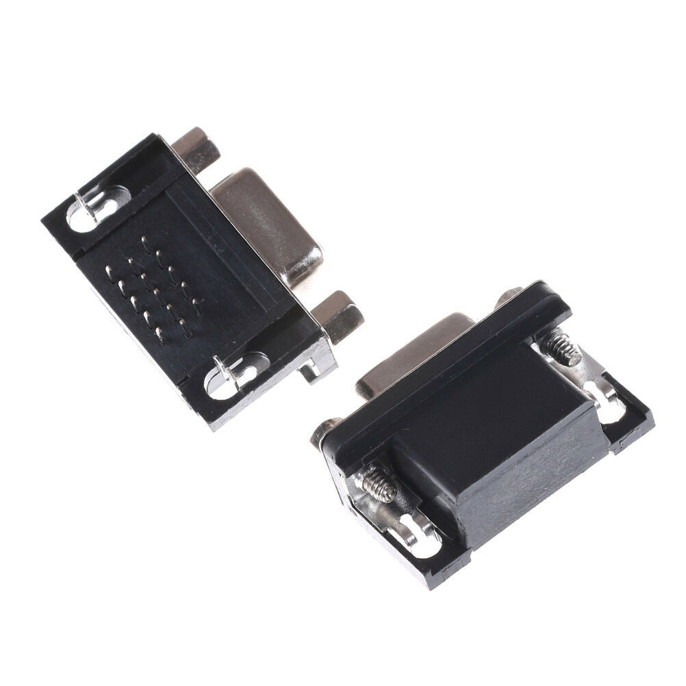 2PCS VGA DB15 15Pin D-SUB 3 Row Female Right Angle PCB Solder Cable Connector Tt