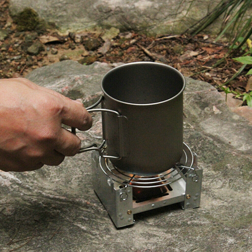 2Pcs Protable Camping Picnic Alcohol Stove Oven Outdoor Burner with Bracket