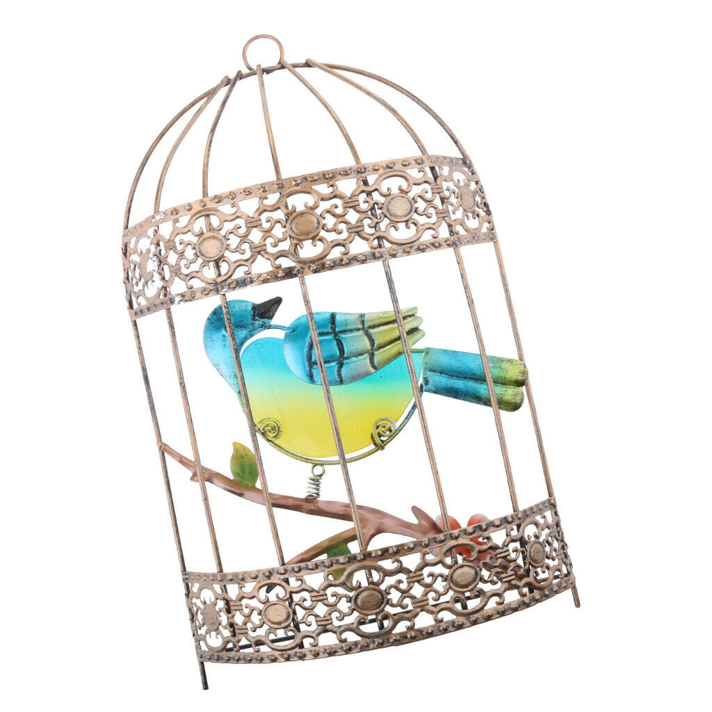 Iron Craft Bird Cage Wall Hanging Statue Home Wall Ornaments Sculpture