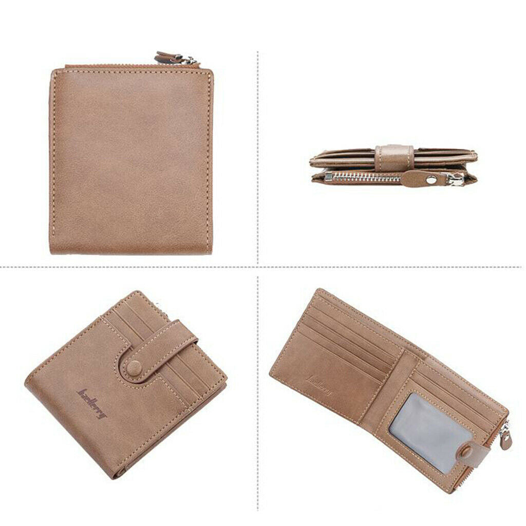 Male Wallet Folding Credit Card Holder Bifold Wallet Coin Purse Gift Brown
