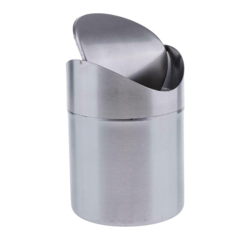 Stainless Steel Mini Trash Can Car Rubbish Bin Perfect for Home Office