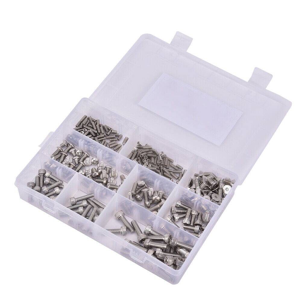370PCS M4 M5 M6 Bolts For Bikes Stainless Steel Assorted Socket Screw Nut Se SJ