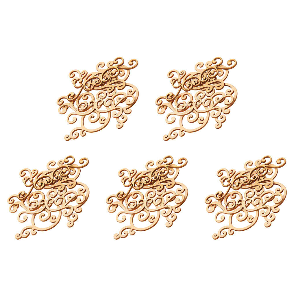 Prettyia 40 Pieces Wood Cutout Wooden Embellishments Hollow for Scrapbooking