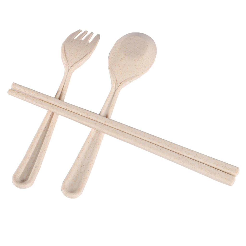 Portable Spoon Fork Chopsticks Set with Case Cutlery for Home Office Travel