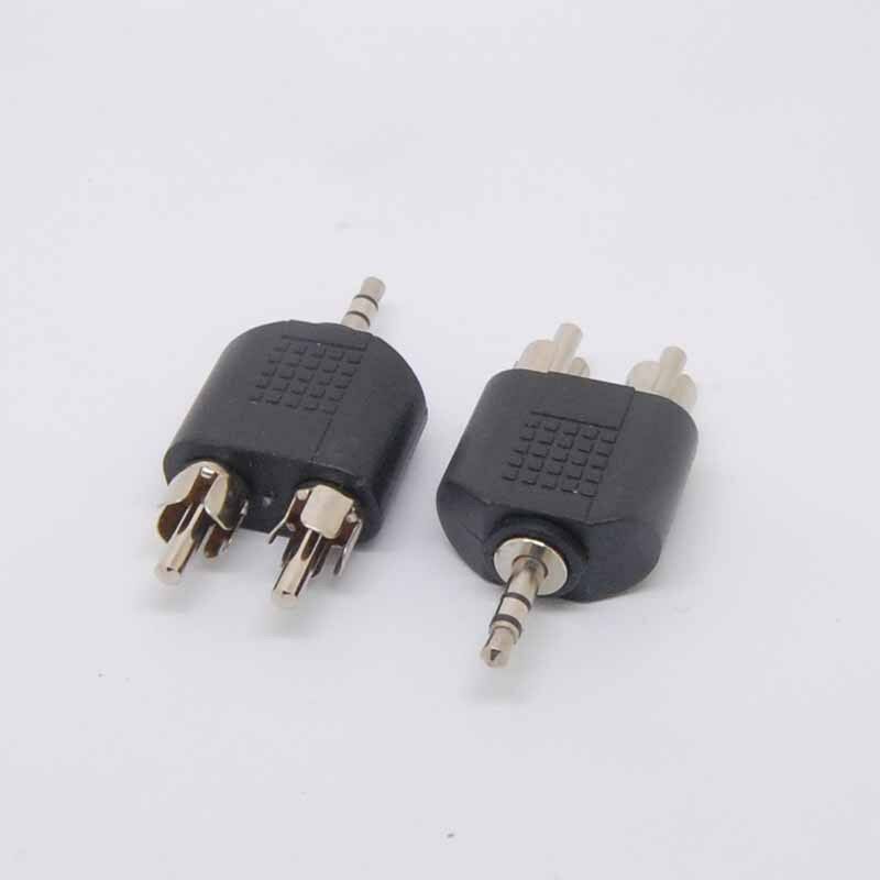 3.5mm Stereo Plug Male to Dual RCA male converter Jacks M/F Adapter
