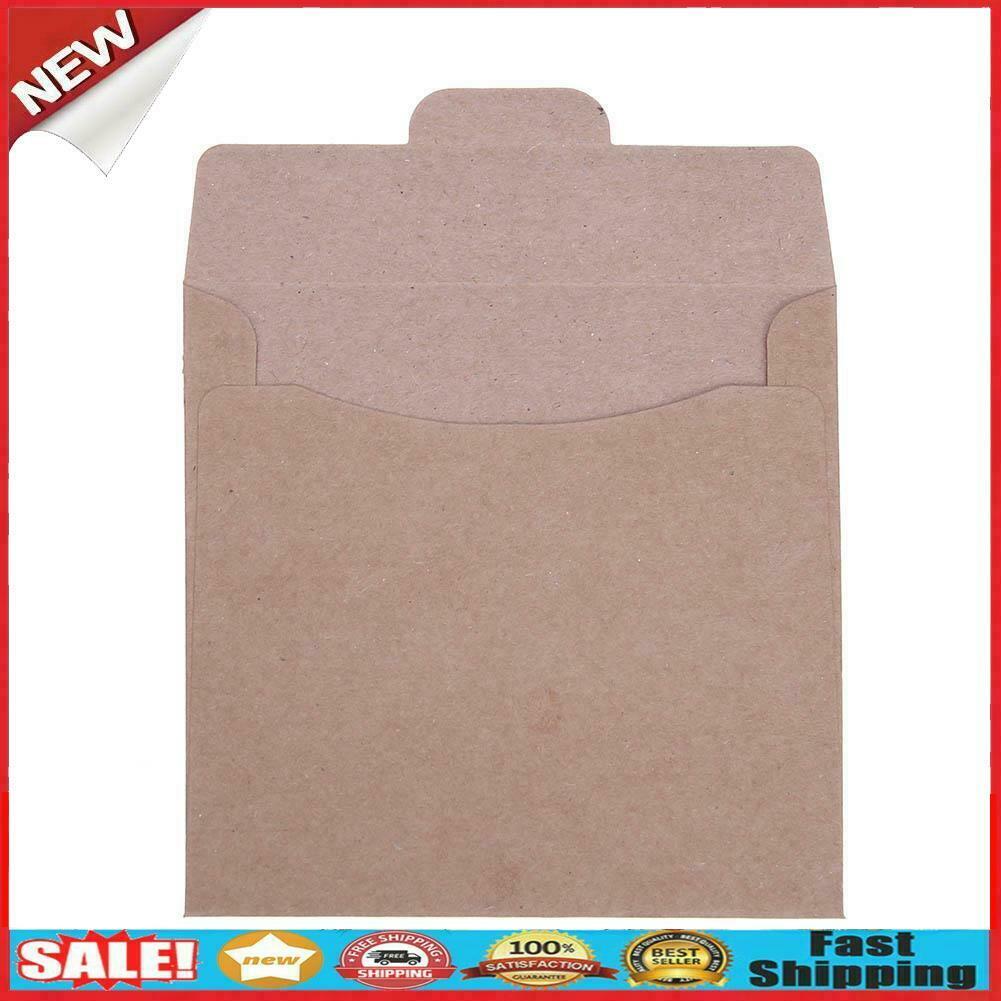 50pcs Kraft Paper CD DVD Envelope Sleeve Packing Bag 12.5x12.5cm @