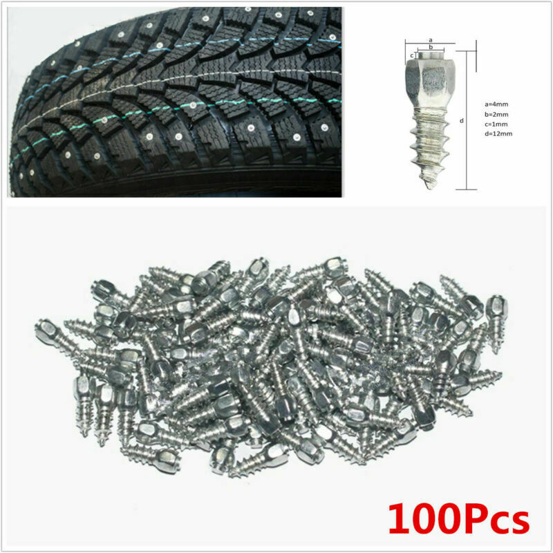 100Pcs Car/Truck/ATV Screw in Tire Stud Snow Spikes Racing Track Tire Ice Studs