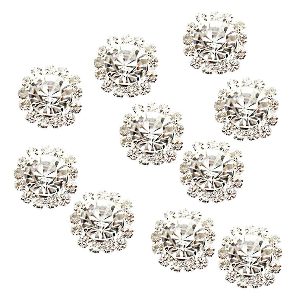 10x Drill Button Flatback Button DIY Jewelry Ornament Garment Decor 15mm