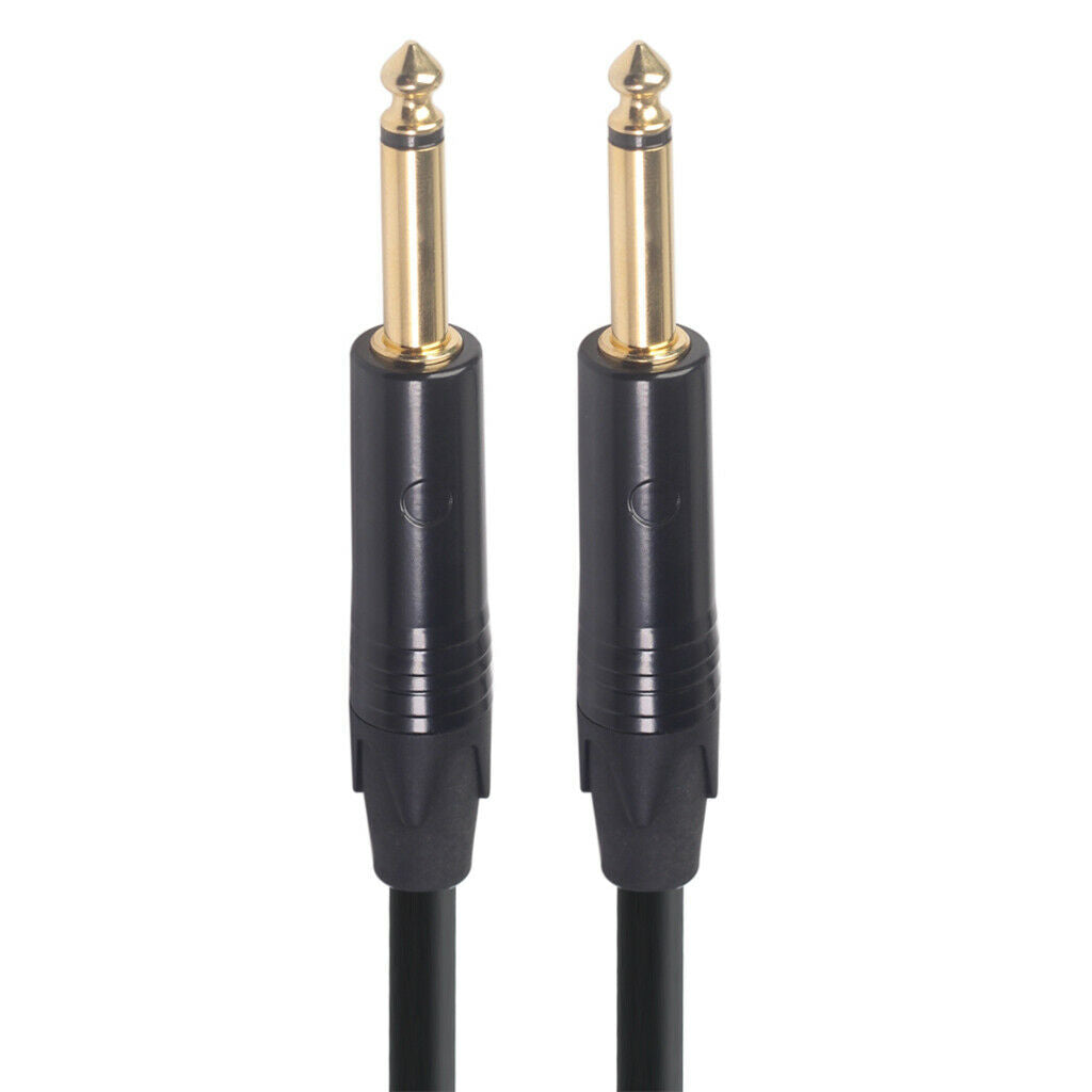 6.35mm (1/4inch) Male to Male Balanced Cable Adapter Connector Black 1.8m