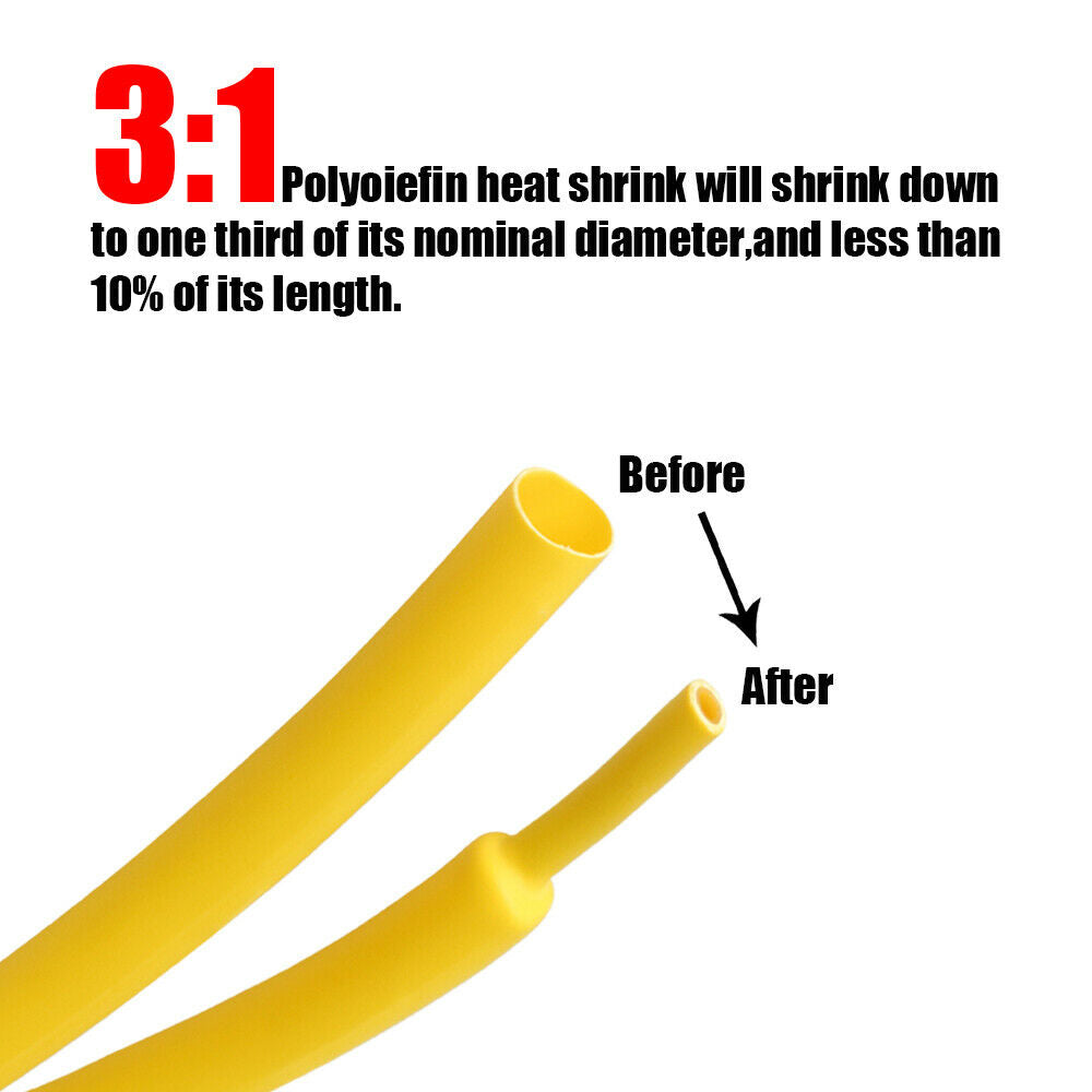 5ft 3/8" Yellow 3:1 Dual-Wall Adhesive Glue Lined Heat Shrink Tubing