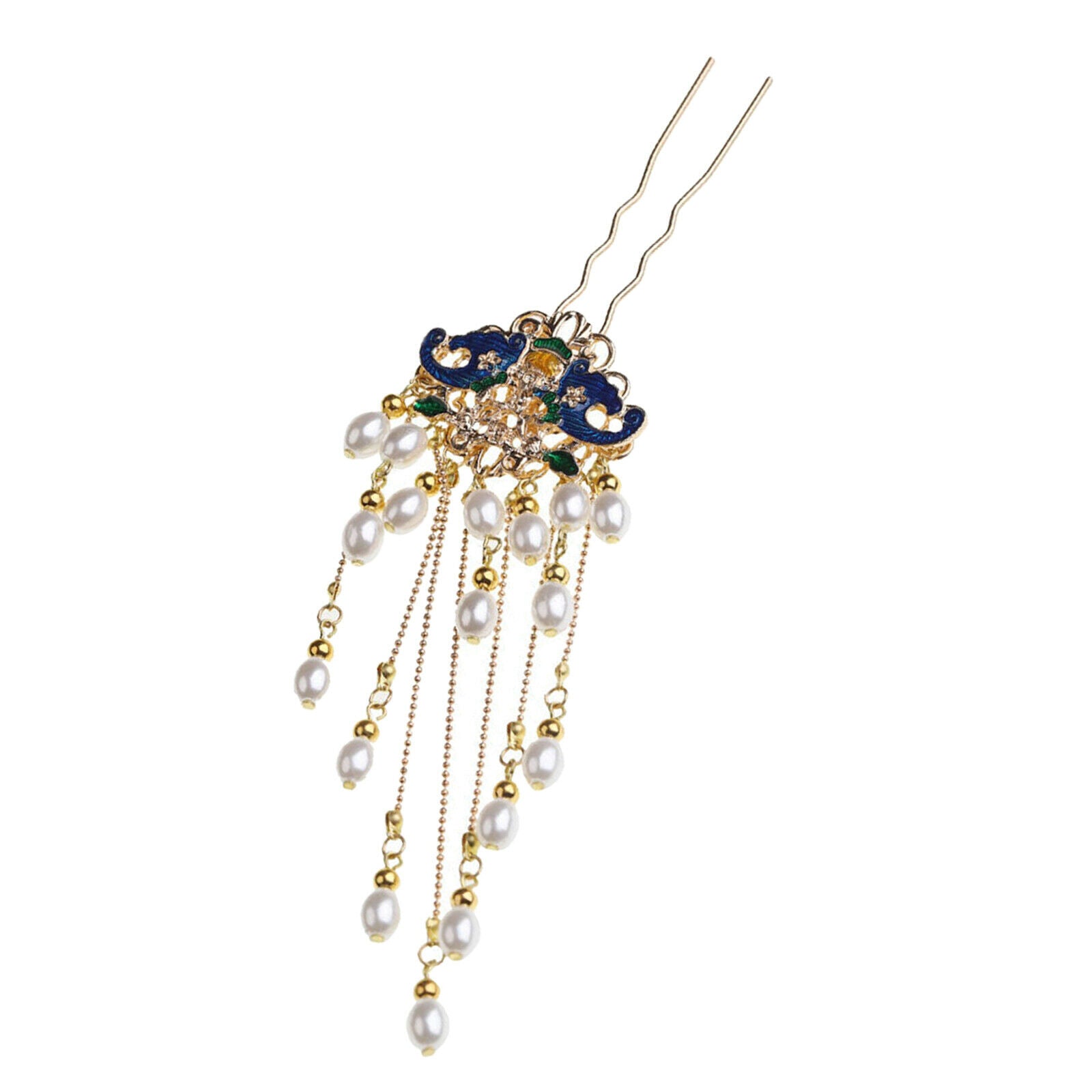 Women Hair Chopstick Flower Crystal Wedding Party Hair Pins Clips Hair Decor