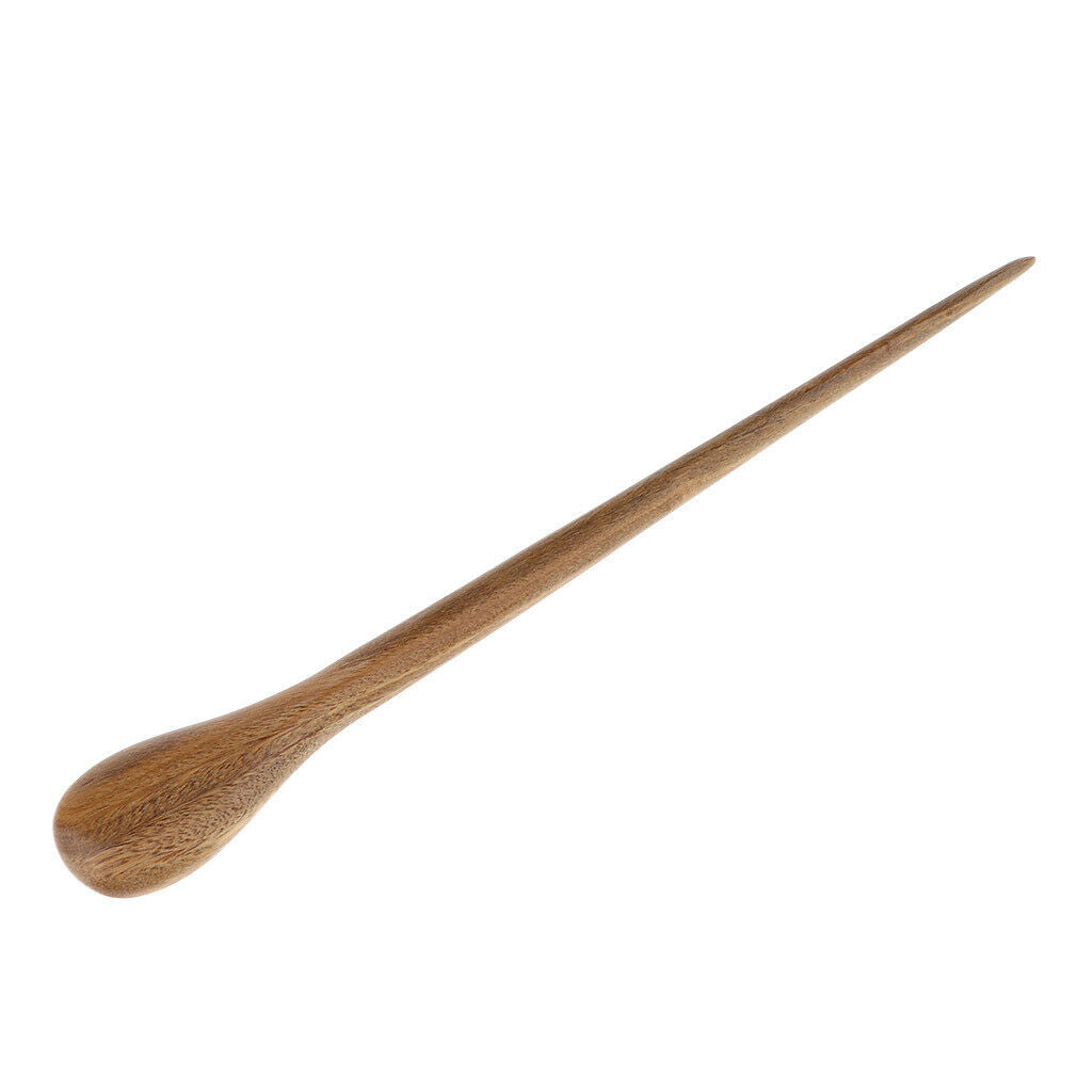 Retro Women Hair Jewelry Handmade Green Sandalwood Wood Hair Stick Hairpin Head