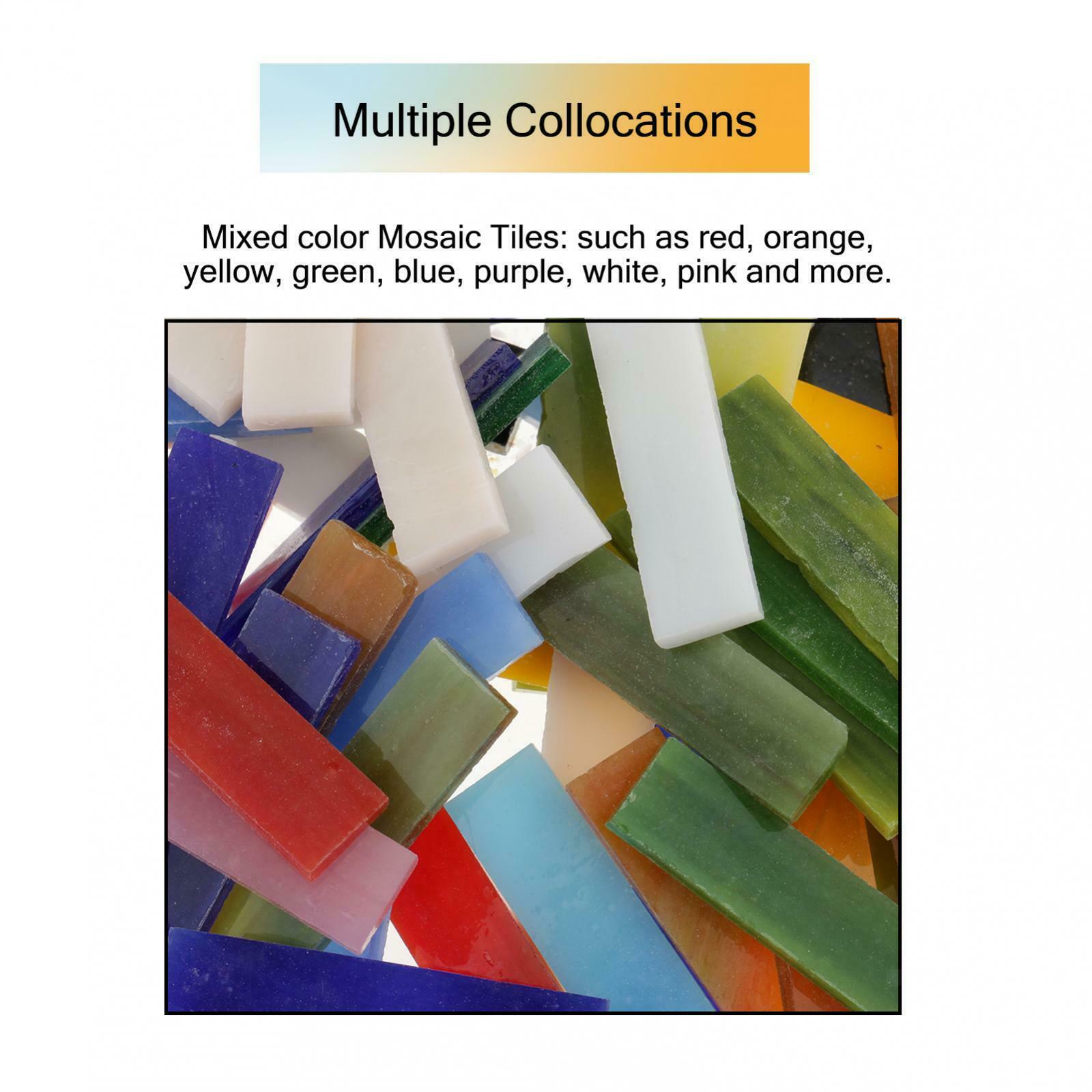 70pcs Mini Glass Mosaic Tiles Puzzle Pebbbles Artwork Supply Home Decor