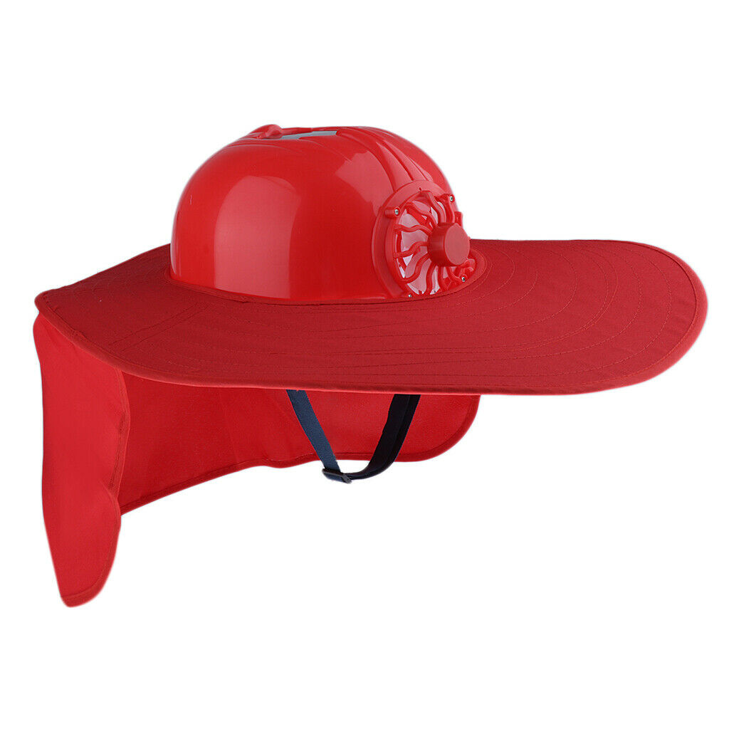 Safety Hard Hat Helmet with Full Brim Neck Sun Shield for summer  Red