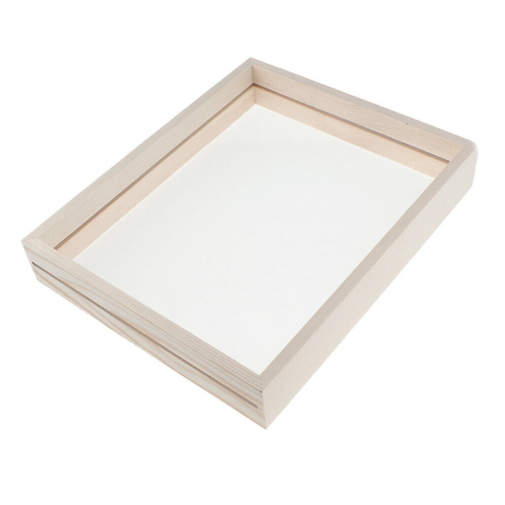 3x Transparent Single Picture Frame Wood Frame Decor With Glass Cover 5/7/10''